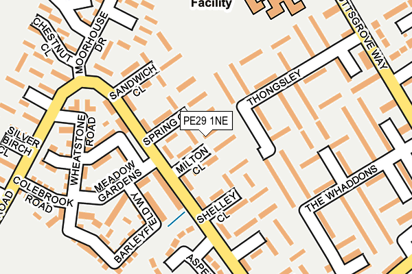 PE29 1NE map - OS OpenMap – Local (Ordnance Survey)