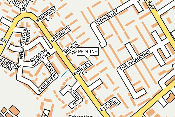 PE29 1NF map - OS OpenMap – Local (Ordnance Survey)