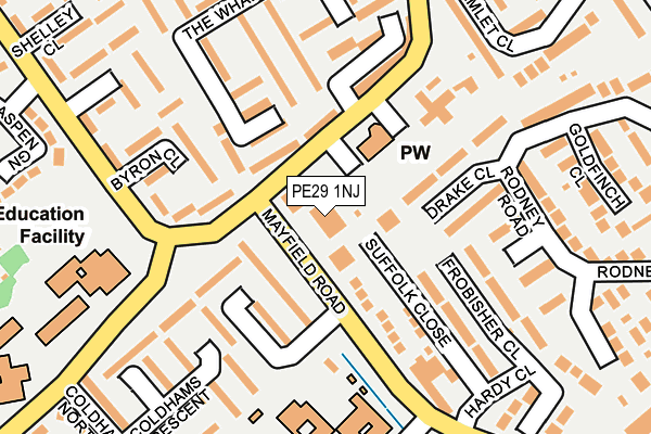 PE29 1NJ map - OS OpenMap – Local (Ordnance Survey)