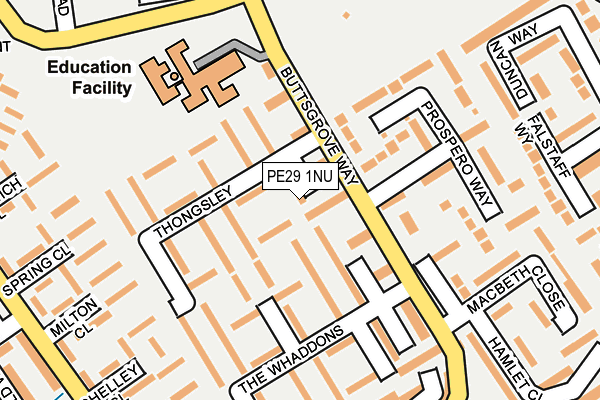 PE29 1NU map - OS OpenMap – Local (Ordnance Survey)