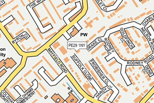 PE29 1NY map - OS OpenMap – Local (Ordnance Survey)