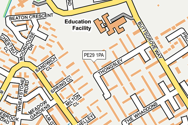 PE29 1PA map - OS OpenMap – Local (Ordnance Survey)