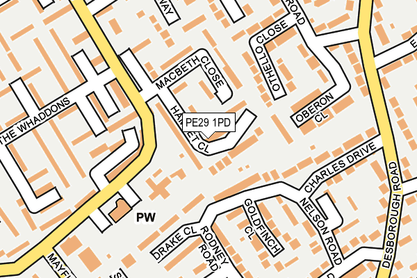 PE29 1PD map - OS OpenMap – Local (Ordnance Survey)