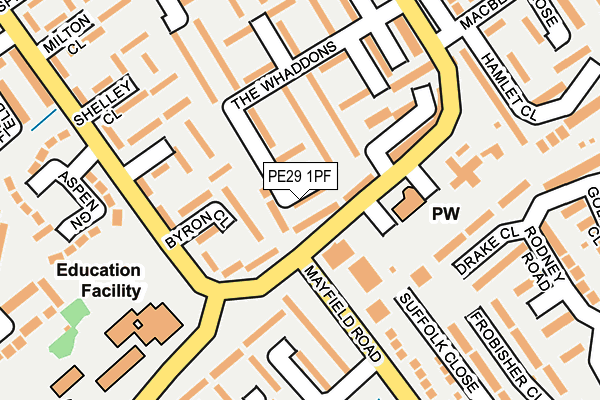 PE29 1PF map - OS OpenMap – Local (Ordnance Survey)