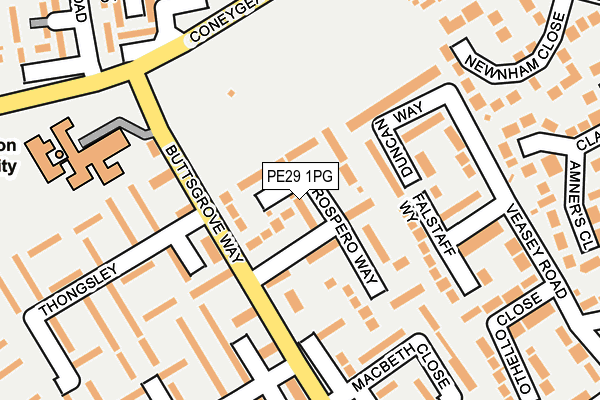 PE29 1PG map - OS OpenMap – Local (Ordnance Survey)