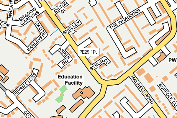 PE29 1PJ map - OS OpenMap – Local (Ordnance Survey)