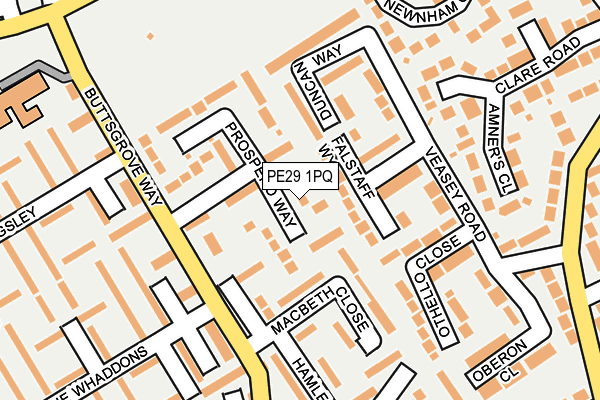 PE29 1PQ map - OS OpenMap – Local (Ordnance Survey)