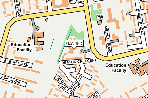 PE29 1PR map - OS OpenMap – Local (Ordnance Survey)