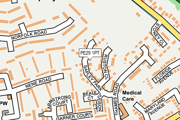 PE29 1PT map - OS OpenMap – Local (Ordnance Survey)
