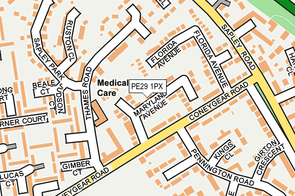 PE29 1PX map - OS OpenMap – Local (Ordnance Survey)