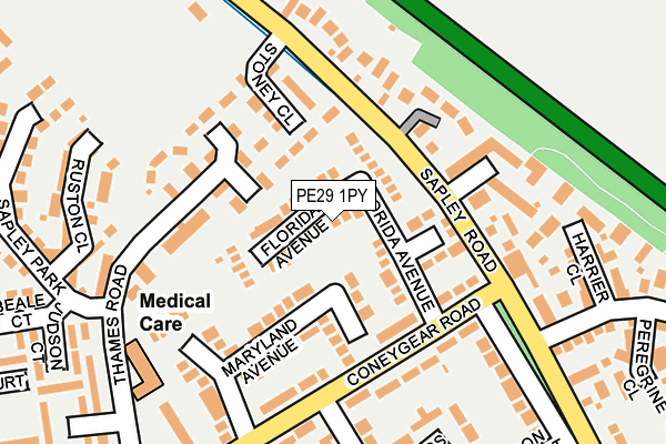 PE29 1PY map - OS OpenMap – Local (Ordnance Survey)