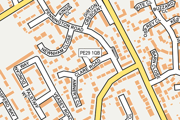 PE29 1QB map - OS OpenMap – Local (Ordnance Survey)