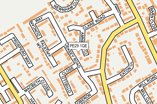 PE29 1QE map - OS OpenMap – Local (Ordnance Survey)