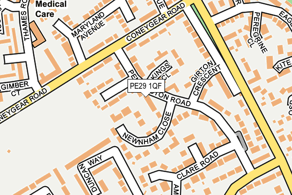 PE29 1QF map - OS OpenMap – Local (Ordnance Survey)
