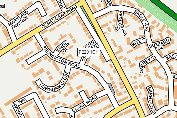 PE29 1QH map - OS OpenMap – Local (Ordnance Survey)