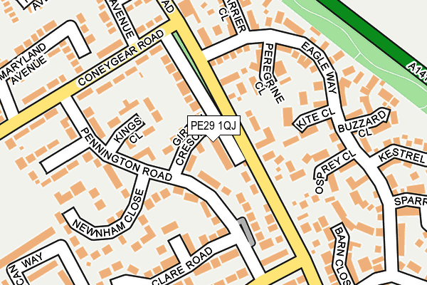 PE29 1QJ map - OS OpenMap – Local (Ordnance Survey)