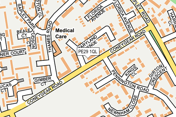 PE29 1QL map - OS OpenMap – Local (Ordnance Survey)