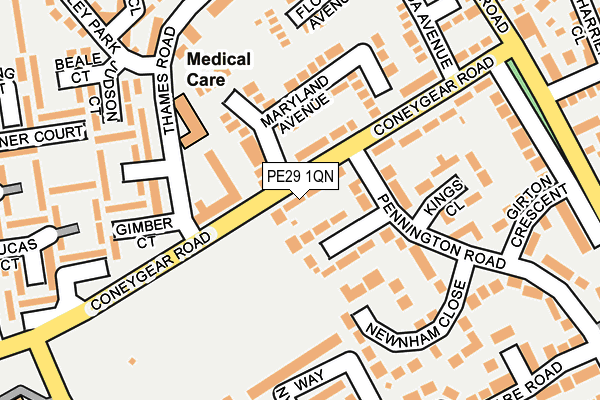 PE29 1QN map - OS OpenMap – Local (Ordnance Survey)