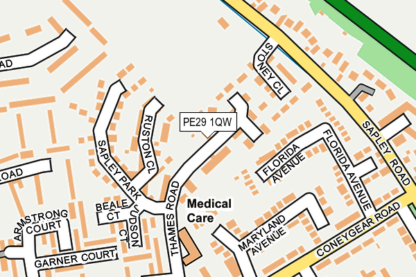 PE29 1QW map - OS OpenMap – Local (Ordnance Survey)