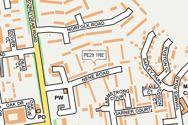 PE29 1RE map - OS OpenMap – Local (Ordnance Survey)