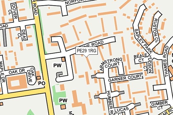 PE29 1RG map - OS OpenMap – Local (Ordnance Survey)