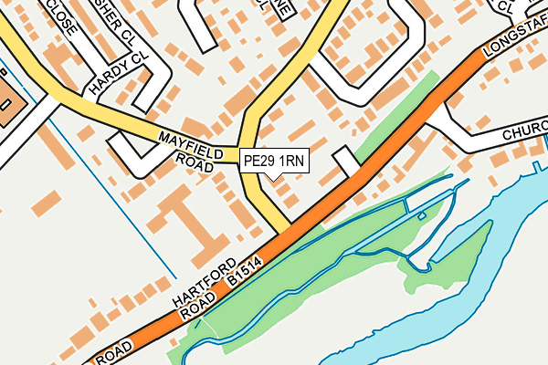 PE29 1RN map - OS OpenMap – Local (Ordnance Survey)