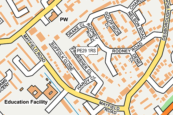 PE29 1RS map - OS OpenMap – Local (Ordnance Survey)