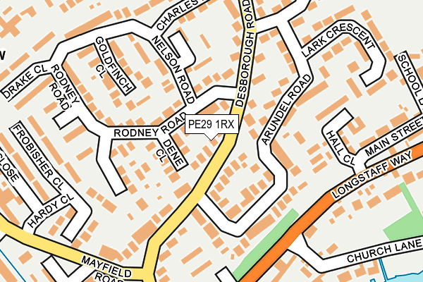 PE29 1RX map - OS OpenMap – Local (Ordnance Survey)