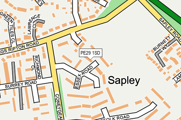 PE29 1SD map - OS OpenMap – Local (Ordnance Survey)