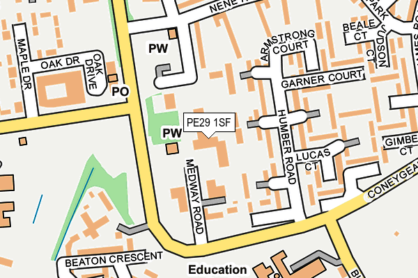 PE29 1SF map - OS OpenMap – Local (Ordnance Survey)