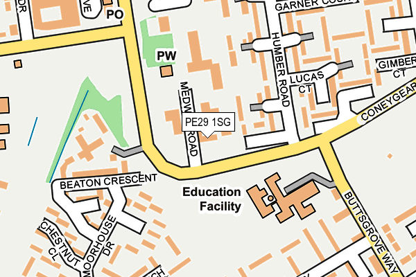 PE29 1SG map - OS OpenMap – Local (Ordnance Survey)