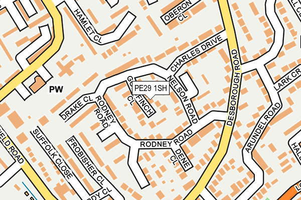 PE29 1SH map - OS OpenMap – Local (Ordnance Survey)