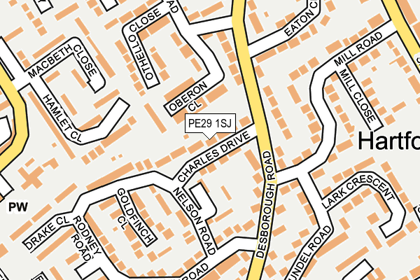 PE29 1SJ map - OS OpenMap – Local (Ordnance Survey)