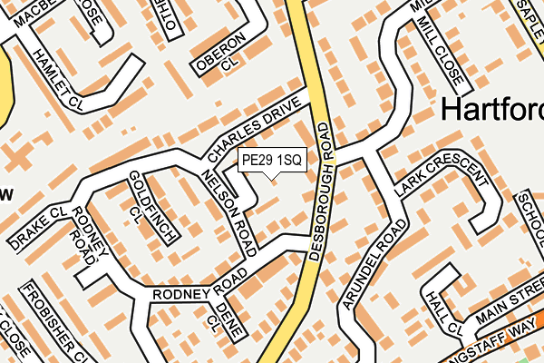 PE29 1SQ map - OS OpenMap – Local (Ordnance Survey)