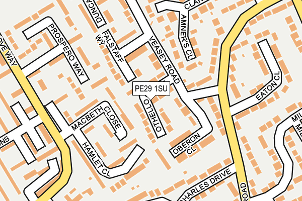 PE29 1SU map - OS OpenMap – Local (Ordnance Survey)