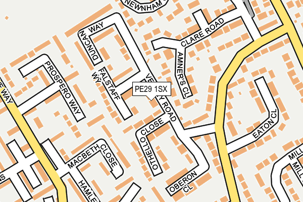 PE29 1SX map - OS OpenMap – Local (Ordnance Survey)