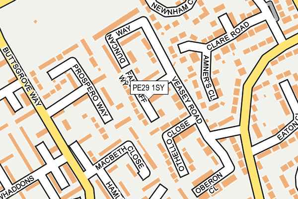 PE29 1SY map - OS OpenMap – Local (Ordnance Survey)