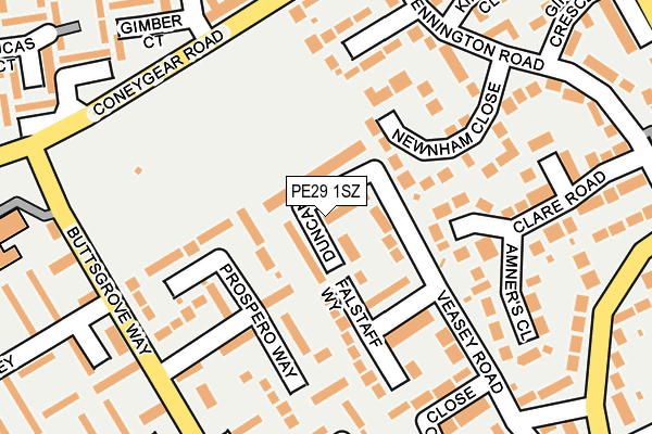 PE29 1SZ map - OS OpenMap – Local (Ordnance Survey)