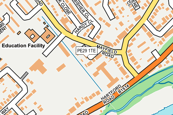 PE29 1TE map - OS OpenMap – Local (Ordnance Survey)