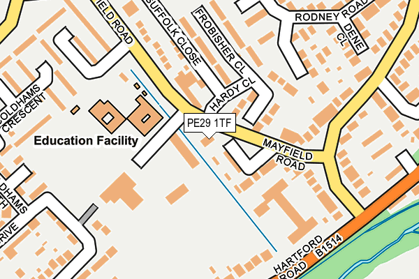 PE29 1TF map - OS OpenMap – Local (Ordnance Survey)
