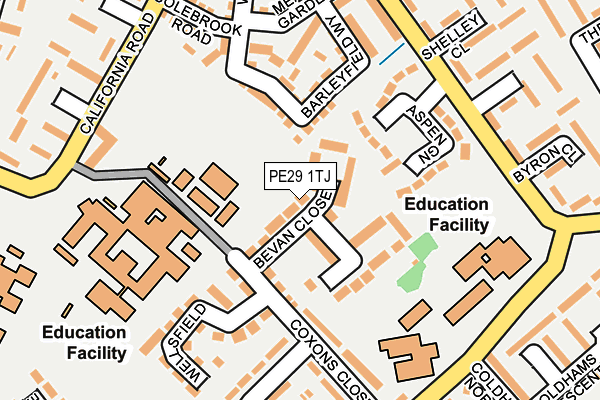 PE29 1TJ map - OS OpenMap – Local (Ordnance Survey)