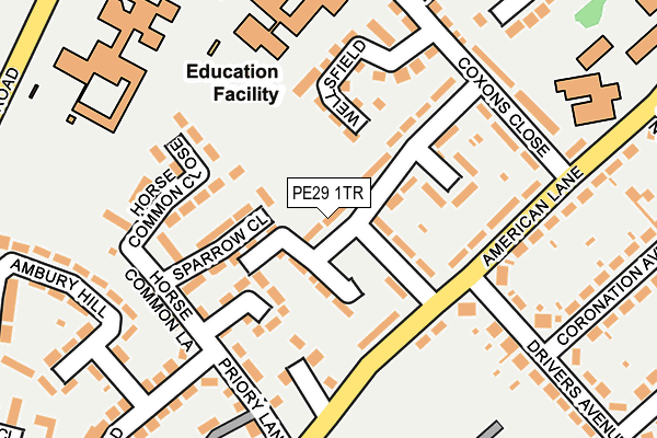 PE29 1TR map - OS OpenMap – Local (Ordnance Survey)