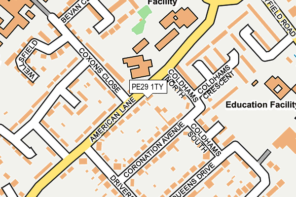 PE29 1TY map - OS OpenMap – Local (Ordnance Survey)