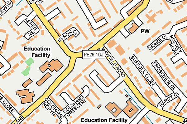 PE29 1UJ map - OS OpenMap – Local (Ordnance Survey)