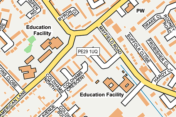 PE29 1UQ map - OS OpenMap – Local (Ordnance Survey)