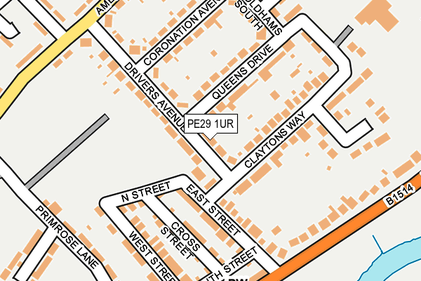 PE29 1UR map - OS OpenMap – Local (Ordnance Survey)