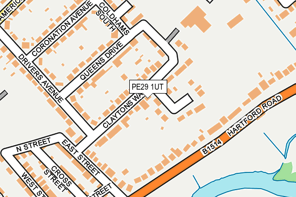PE29 1UT map - OS OpenMap – Local (Ordnance Survey)