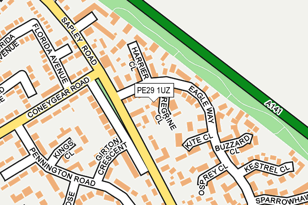 PE29 1UZ map - OS OpenMap – Local (Ordnance Survey)