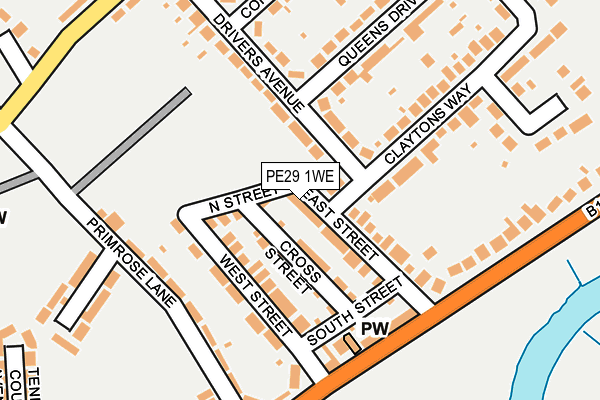 PE29 1WE map - OS OpenMap – Local (Ordnance Survey)