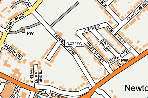 PE29 1WS map - OS OpenMap – Local (Ordnance Survey)